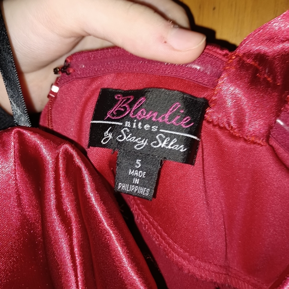 Red One Shoulder Dress - Picture 4 of 5